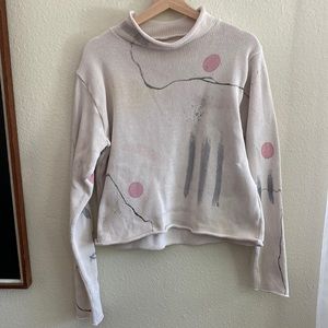 State the Label hand painted cotton sweater